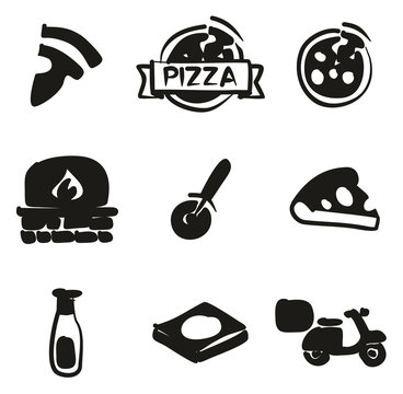 Pizza Icons Freehand Fill