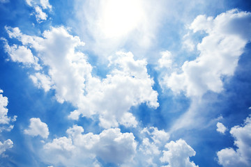 clouds in blue sky. The sky with clouds for background