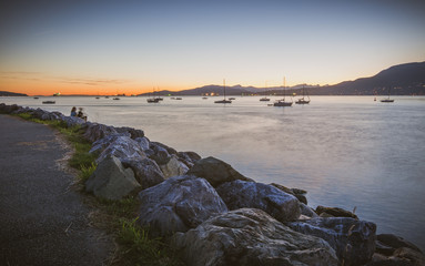 Sunset at Kitsilano Beach, Vancouver Canada