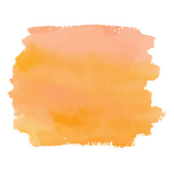 Orange color watercolor hand drawn gradient banner