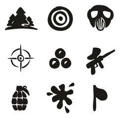Paintball Icons Freehand Fill
