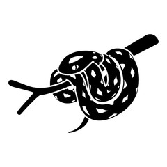 Bull snake icon, simple style