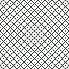 Geometric seamless pattern. Repeated rhombuses with dots inside. Light background for textile products, wallpaper, print for clothing, paper for packaging. Vector illustration.