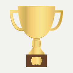 Golden trophy cup. Vector illustration.