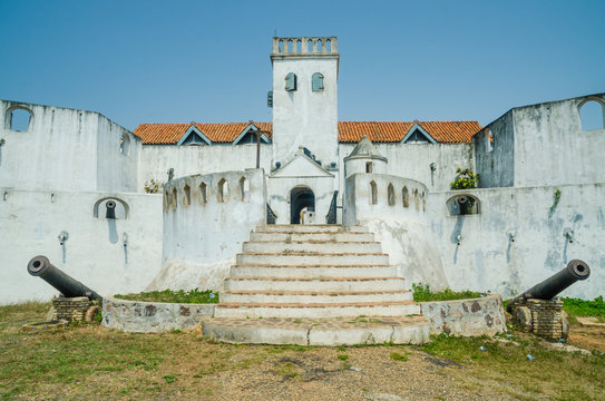 Infamous medieval defence structure Fort Coenraadsburg overlooking Elmina Castle, Gold Coast, Elmina, Ghana