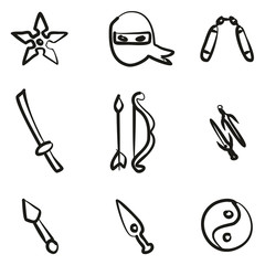 Obraz premium Ninja Icons Freehand 