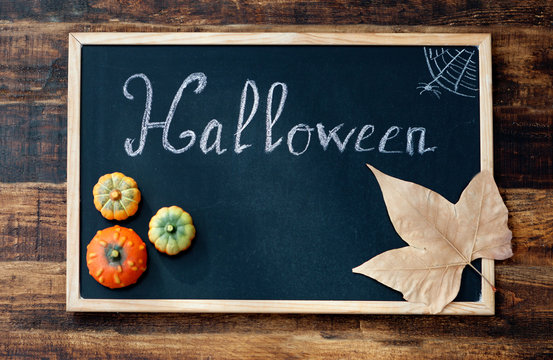 Blackboard with the word "Halloween"