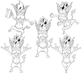 Fototapeta na wymiar Red Devil Character vector and illustration. Monster in Halloween night