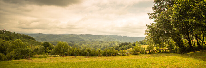 Fototapeta premium Idyllic landscape in mountains.