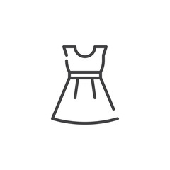 Dress line icon, outline vector sign, linear style pictogram isolated on white. Symbol, logo illustration. Editable stroke