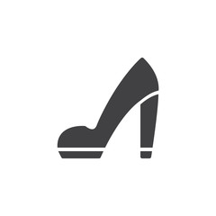 High heels shoe icon vector, filled flat sign, solid pictogram isolated on white. Symbol, logo illustration.