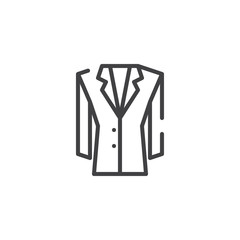 Jacket line icon, outline vector sign, linear style pictogram isolated on white. Symbol, logo illustration. Editable stroke