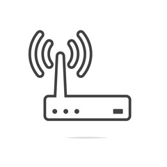 Wifi router line icon vector transparent