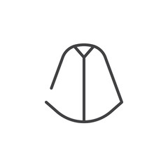 Poncho line icon, outline vector sign, linear style pictogram isolated on white. Symbol, logo illustration. Editable stroke