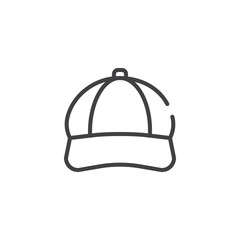 Cap line icon, outline vector sign, linear style pictogram isolated on white. Symbol, logo illustration. Editable stroke