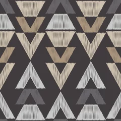 Behang Boho stijl Etnisch boho naadloos patroon. Tribal patroon. Borduurwerk op stof. Krabbel textuur. Retro motief. Textiel rapport.