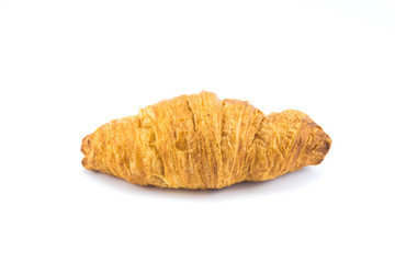 one croissant on white background