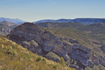 Fototapeta na wymiar Mountains near Cortes de Pallas. Valencia