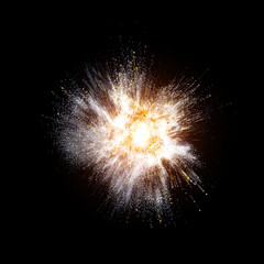 explosion of a glass sphere containing fragments of various kinds. high speed photography. concept of power and fragility. nobody around.