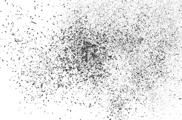 Black powder coal dust, isolated on white background