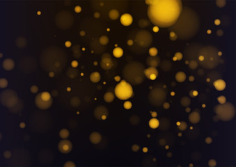 Gold abstract bokeh background. Vector illustration