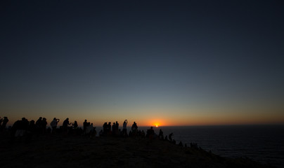 Sunset on the Atlantic Ocean in Portugal Cape St. Vincent 