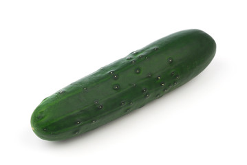 Fresh raw cucumber isolated on white background