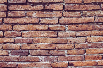 Old red brick wall texture background.