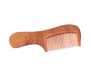 Wooden comb isoloate on white background