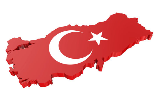 Türkiye Haritası ve Bayrak 