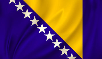 waving flag of Bosnia