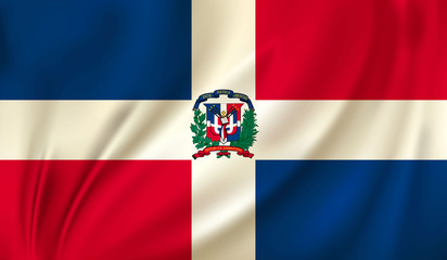 waving flag of Dominican Republic