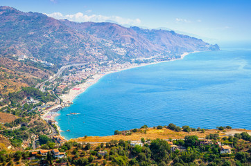 Fototapeta na wymiar The coast of Taormina.