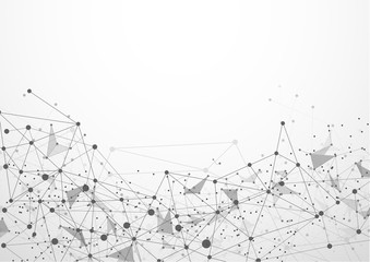 Abstract Polygonal Space Background with Connecting Dots and Lines