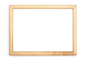 Picture Frames Series, isolated on White Background Cut-Out: light wood pine
