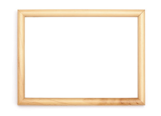 Obraz premium Picture Frames Series, isolated on White Background Cut-Out: light wood pine