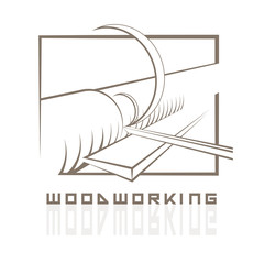 
illustration in the form of a lathe and a tool in the form of a symbol