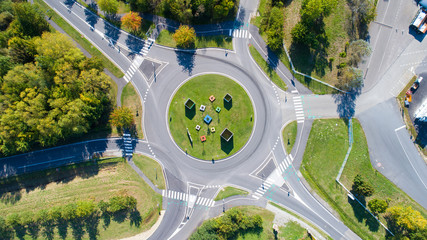 Photo aérienne d'un rond-point à Chéméré, France