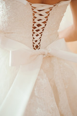 Fototapeta na wymiar Bride wedding details - wedding dress