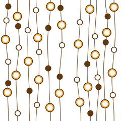 Seamless abstract geometric background. Circles threaded on a string.