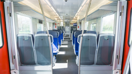 empty wagon. inside of train