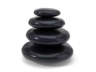 spa stones stack. 3d illustration