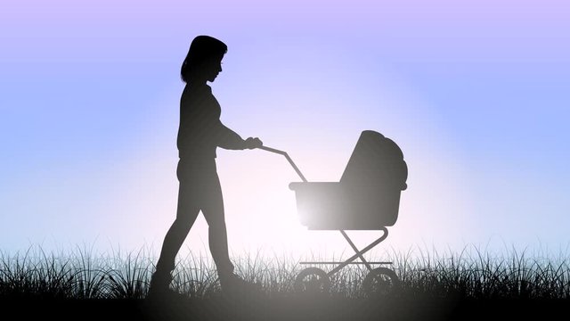Mother with stroller