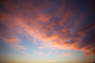 Sunset sky - deep blue and orange background