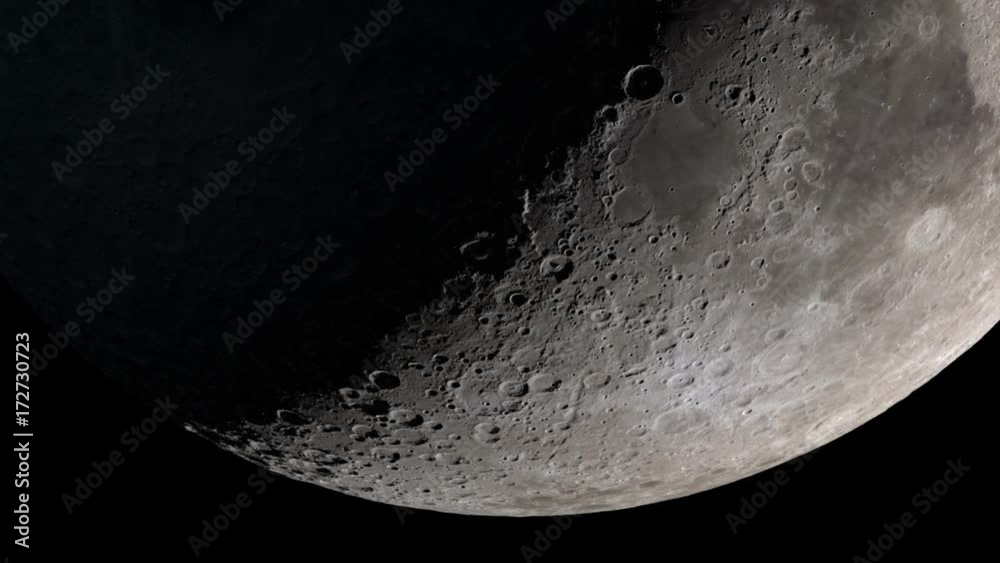 Wall mural close up of the moon. seamless animation of moon phases with black background. elements of this imag