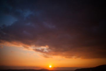 Sunset sky - deep blue and orange background