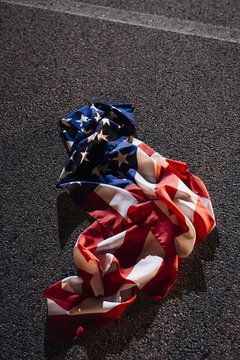 American Flag on the floor