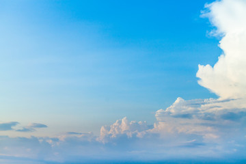 Blue sky with clouds on bottom