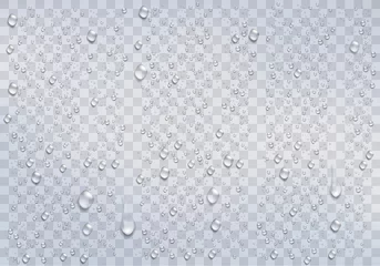 Foto op Aluminium Realistic rain drops on the transparent background. Vector © ecco