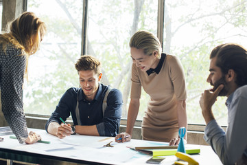 Group of Business People Working Together